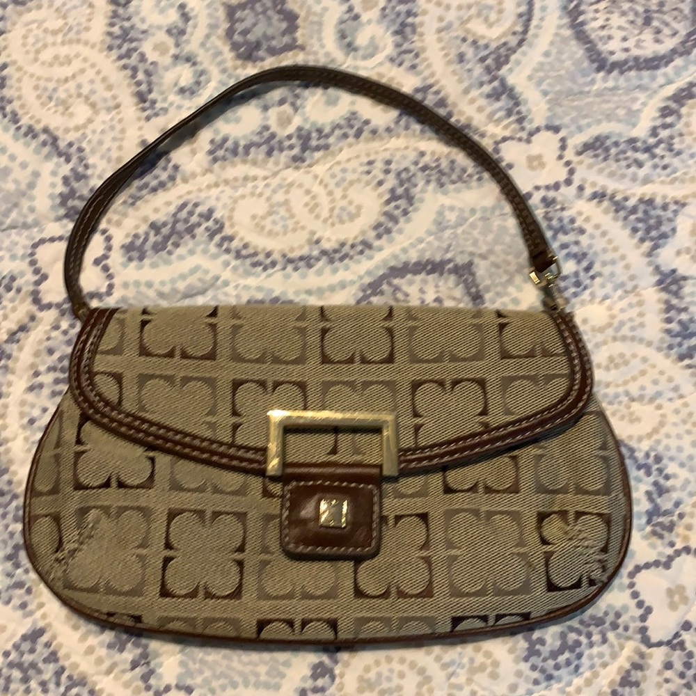 Vintage Liz Claiborne brown mini purse leather handle